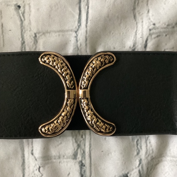 Wide Belt Stretch  Antique Golden Buckle  Band ( NWOT - Picture 1 of 5